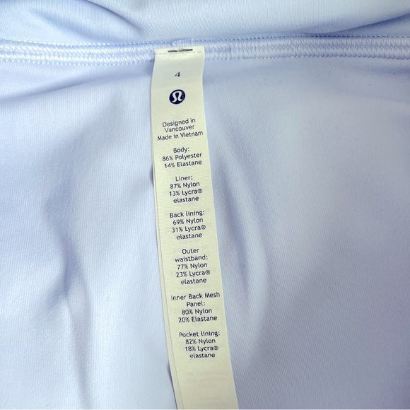 NWT Lululemon Play Off the Pleats Mid-Rise Skirt Pastel Blue Size 4 - Picture 5 of 11